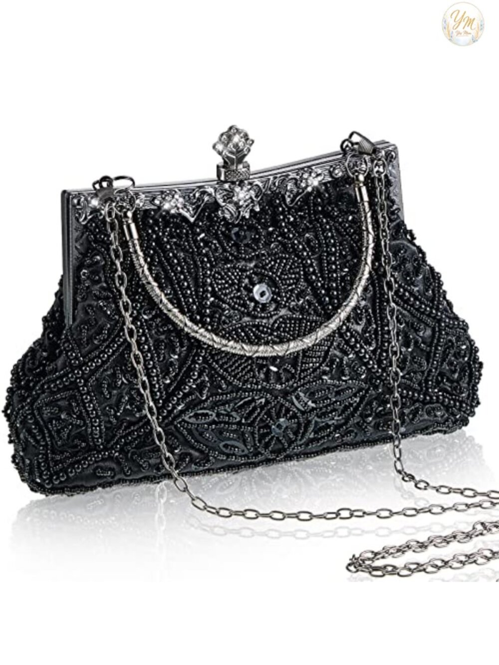 1920s Beaded Sequin Rhinestone Clutch Evening Bag Wedding Party